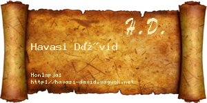 Havasi Dávid névjegykártya